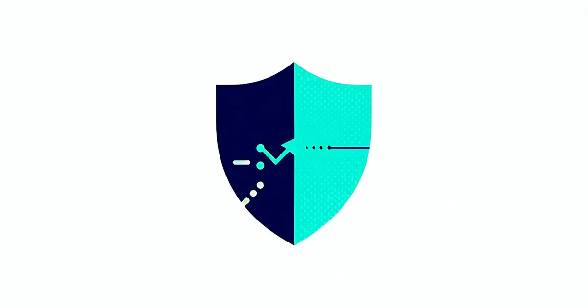 Abstract privacy and security visualization showing a protected data flow