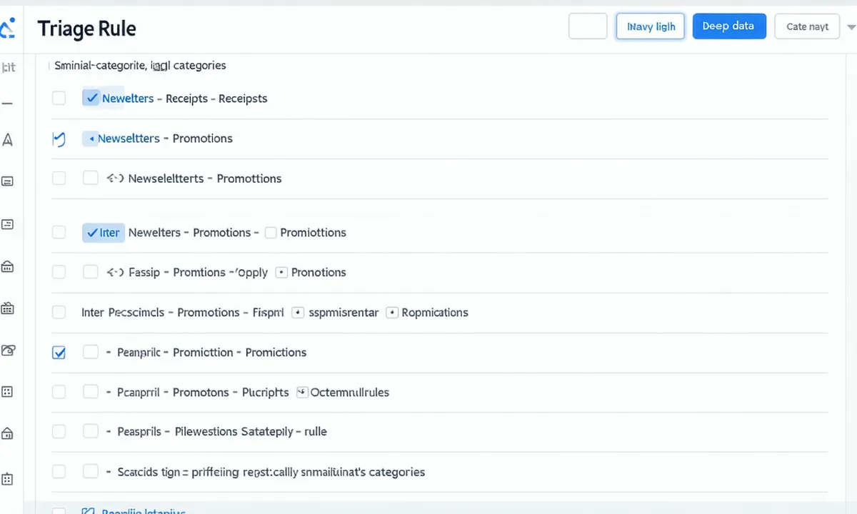 Inboxwright triage rules settings panel showing sender priority weights and auto-clear categories