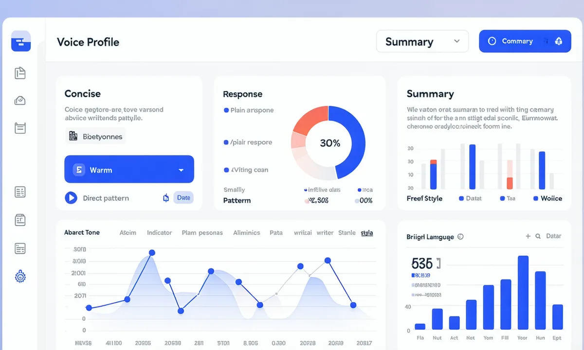 Inboxwright voice calibration screen showing email tone analysis and writing style summary